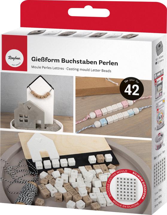 Produktbild Rayher Silikon-Giessform "Perlen-Buchstaben & Zahlen"
