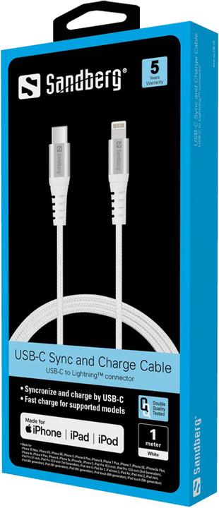 Produktbild Sandberg USB C – Lightning (1 m, USB 3.2 Gen 2)