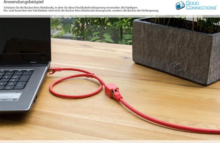 Image du produit Good Connections Rallonge de câble patch RJ45 avec câble brut Cat.7 et protection d'encliquetage (RNS®), S/FTP (S/FTP, CAT7, 2 m)