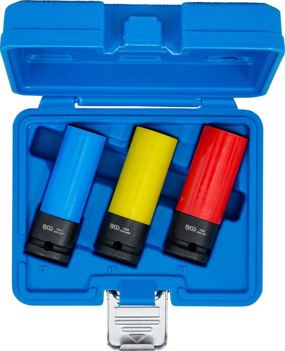 Actual product image BGS Protective Impact Socket Set 12.5 mm (1/2") Drive 17 / 19 / 21 mm 3 pcs. (12.5 mm)
