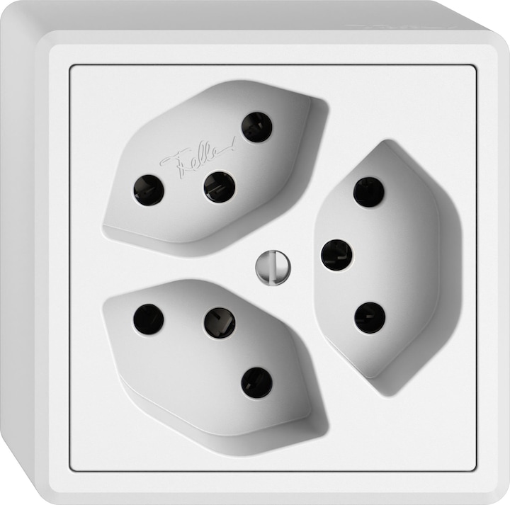 Feller EDIZIO Liv surface-mounted socket outlet 3xT13 ws