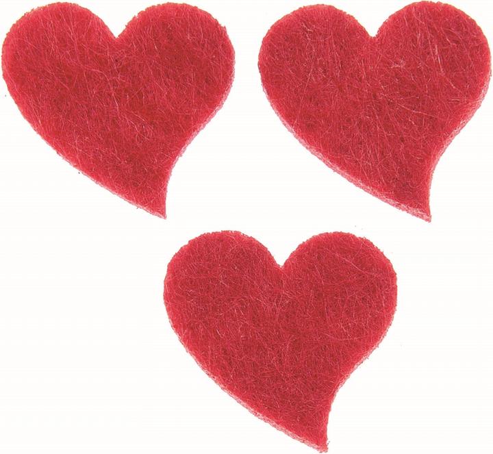 Produktbild Glorex Filzherzen geschwungen rot 19mm 12St