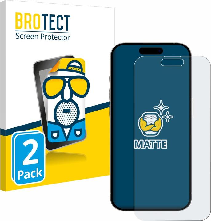 Produktbild BROTECT Entspiegelungs-Schutzfolie Displayschutz Matt (2 Stück, Apple iPhone 15 Plus)