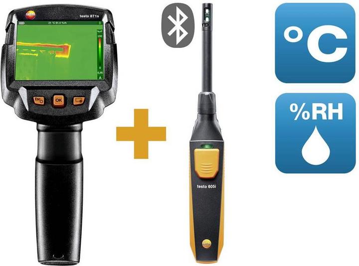 Immagine prodotto Testo 871s Set per la diagnosi degli edifici Termocamera da -30 a +650 °C 240 x 180 pixel 9 Hz