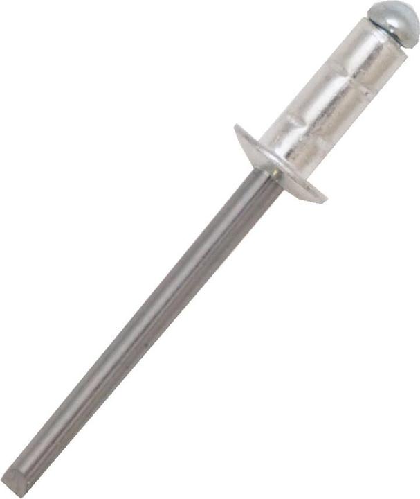 RS PRO Blind Niet, Ø 4mm x 10mm, Grau, Aluminium, 4.1mm, min. 1mm, max. 6.5mm