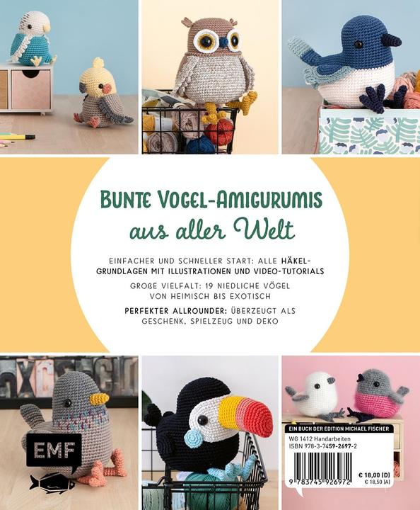 Produktbild Alle meine Federfreunde: Kunterbunte Amigurumis häkeln | Flamingo, Pfau, Papageientaucher und andere (Deutsch, Ilaria Caliri, Verena Thiard-Laforet, 2025)