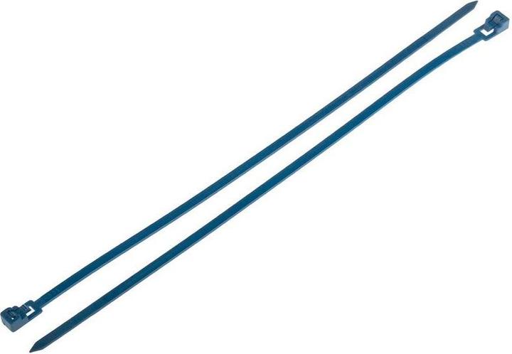 Actual product image RS PRO Cable ties with detectable metal content 250 x 4.5mm, polyamide 6.6 MP, 147.1N, blue (Plastic cable ties, 250 mm)