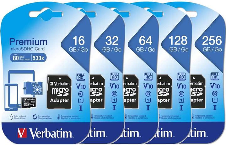 Productafbeelding Verbatim Micro SDXC Kaart Klasse 10 (128 GB, microSDXC, U1, UHS-I)