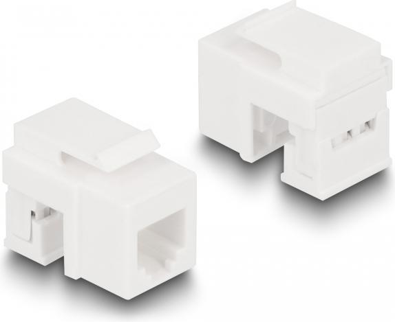 Image du produit Delock Kit Keystone LSA avec support de pose RJ45 / RJ11 Cat.6 noir (Support de module Keystone)