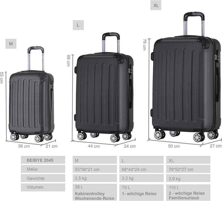 Actual product image Beibye Case set 2045 (110 l)