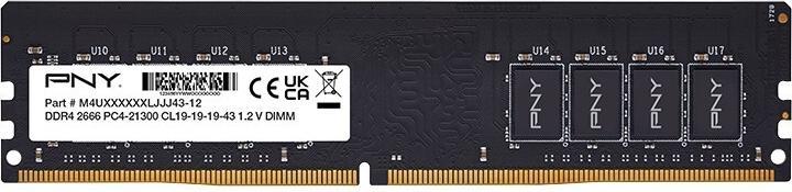 Image du produit PNY Pamięć 8GB DDR4 2666MHz 21300 MD8GSD42666-SI BULK (1 x 8GB, 2666 MHz, RAM DDR4)