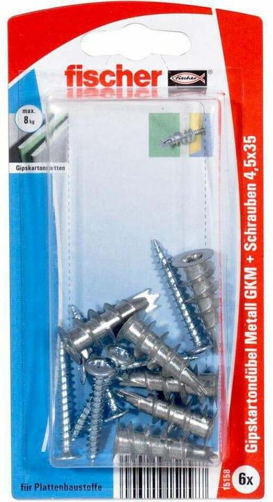 Actual product image Fischer Plasterboard plug metal GKM S K