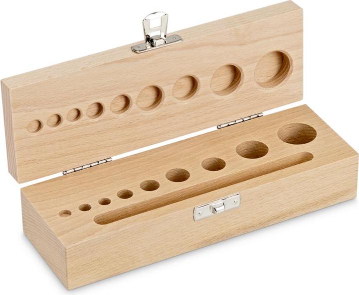 Kern Houten gewichtkoffer, 1 g - 100 g beukenhout voor F2 + M1 + M2 + M3, knop/compact