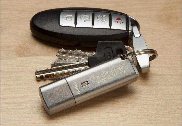 Actual product image Kingston USB flash drive DataTraveler Locker+ G3 128 GB (128 GB, USB 3.1, USB-A)