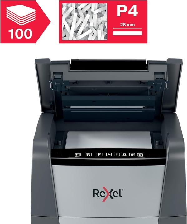 Immagine prodotto Rexel Trituratore Optimum AutoFeed+ 100X Taglio delle particelle 4 x 28 mm 34 l Numero di fogli (max.): (Taglio delle particelle)