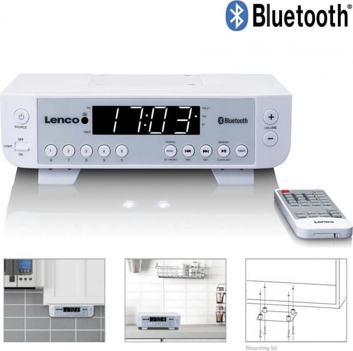 Produktbild Lenco KCR-100 Küchenradio UKW Bluetooth® Weiss (FM, Bluetooth)