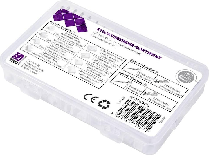 Produktbild Tru Components TC-12249904 Steckverbinder-Set 0.05 mm² 0.34 mm² Weiss 320 St.
