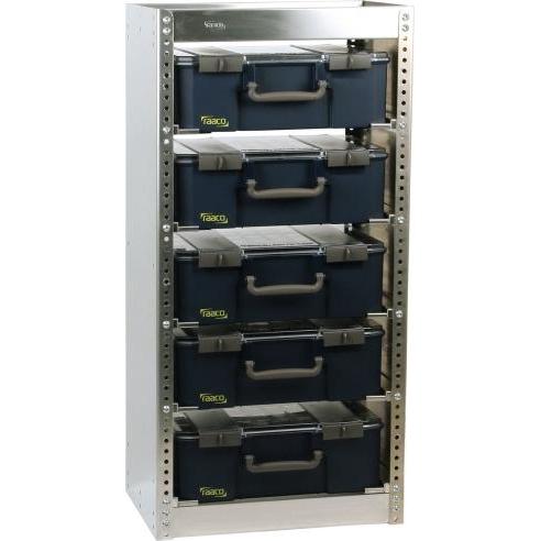 Raaco S221 CarryLite, 5 shelves, Metal, Metal, Silver, 486 mm, 380 mm, Serverschrank Zubehör, Silber