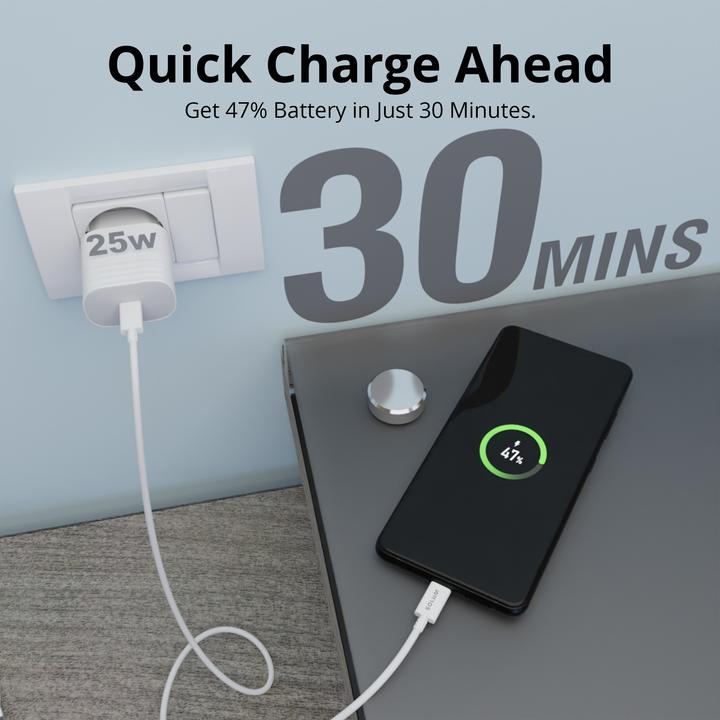 Actual product image Solum Fast Charging 25W Single USB-C, white (25 W)