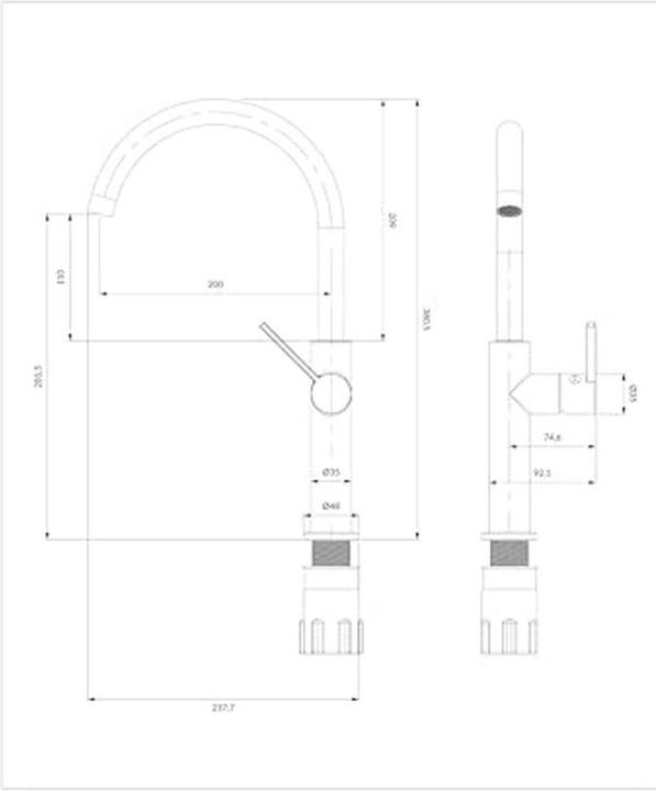 Actual product image Omnires Tula Küchenarmatur, stehend, Graphit