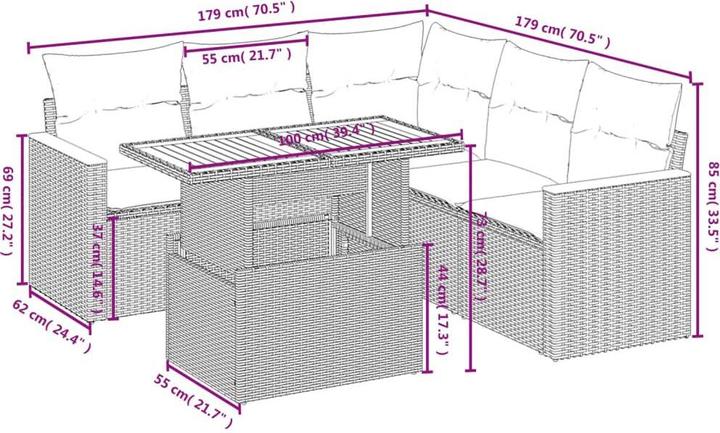 Produktbild vidaXL Garten Sofagarnitur