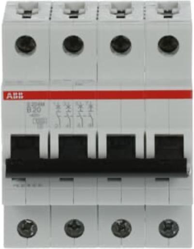 Actual product image ABB S204M-B20 Automatic circuit breaker B-Char.,10kA,20A,4P
