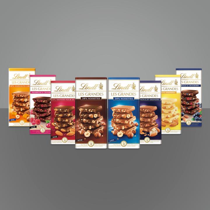 Actual product image Lindt Les Grandes milk nut chocolate bars (150 g)