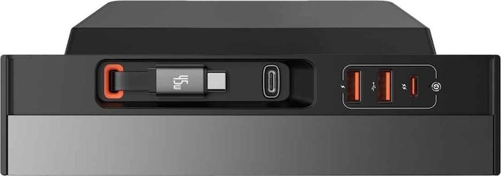 Produktbild Baseus T-Space Series USB-HUB für Tesla Model 3 / Y mit integriertem 45-W-USB-C-Kabel – Schwarz