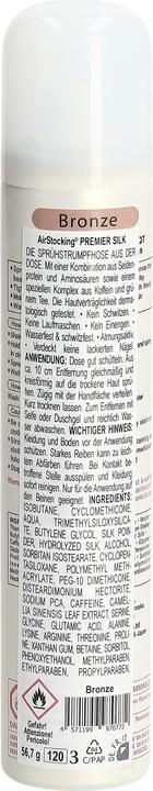 Valori nutrizionali e ingredienti Air Stocking PREMIER SILK Gamba per calze Bronzo (Deodorante per piedi e polvere)