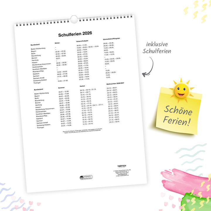 Actual product image Trtsch large picture calendar (29.5 x 42 cm, No binding, German)
