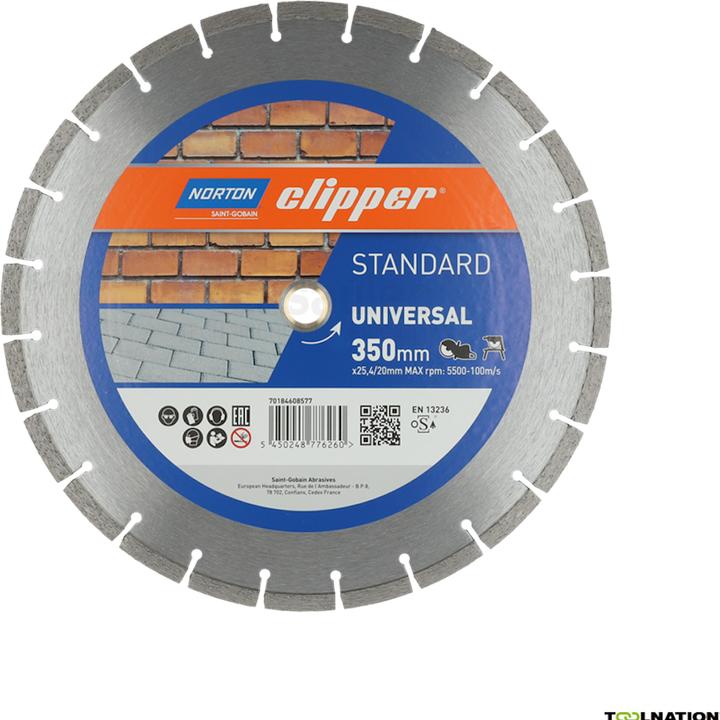 Productafbeelding Norton Clipper Diamantschijf Standaard Universeel Ø350x25,4 mm