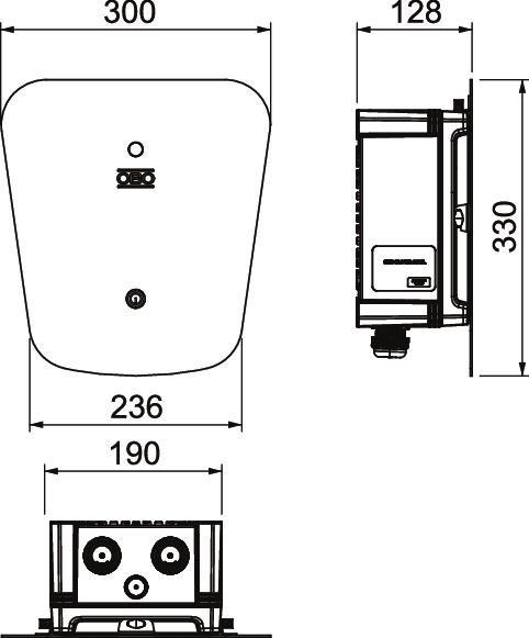 Immagine prodotto OBO Bettermann Wallbox WB AC BL KS Key 330x300x127 sw PC (Tipo 2, 11 kW)