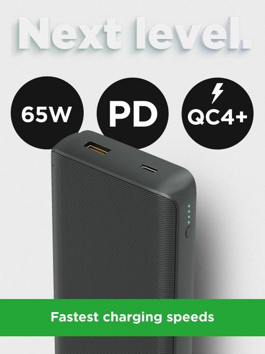 Productafbeelding GP Batteries GP T20B 20.000mAh 65W powerbank - Grijs (20000 mAh, 65 W, 65 Wh)