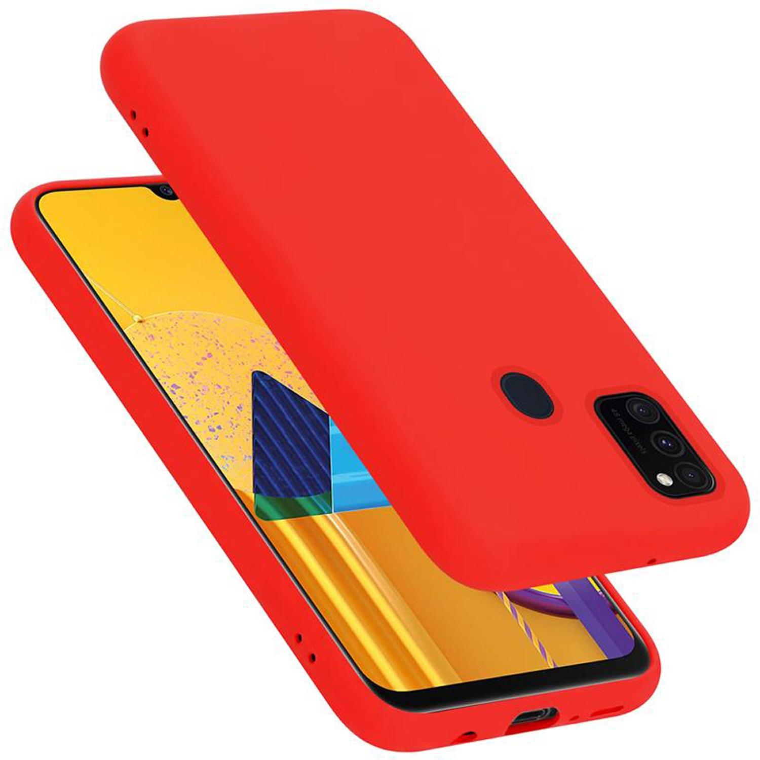 Cadorabo TPU Liquid Silicone Case Cover (Samsung Galaxy M30s), Smartphone Hülle, Rot