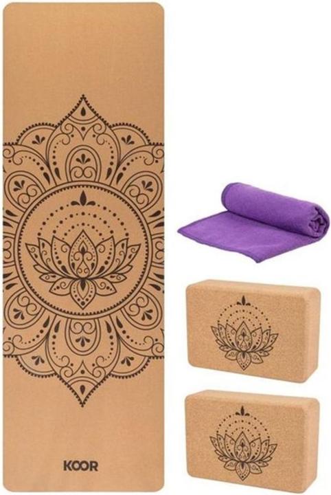 Actual product image Koor Yoga set 4-piece, cork (4 mm)