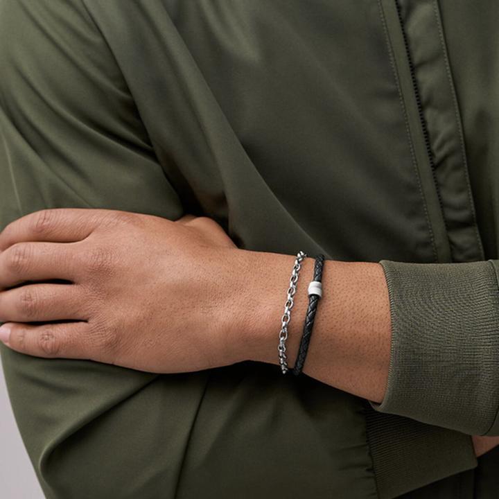 Produktbild Fossil Jewelry Armband (22 cm, Edelstahl, Leder)