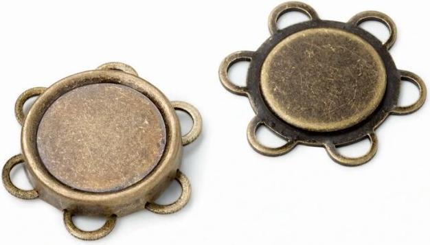 Actual product image Prym Magnetic sew-on button 25 mm antique brass