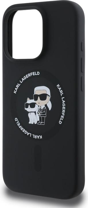 Actual product image Karl Lagerfeld KLHMP16LSCMKCRHK iPhone 16 Pro czarny/black HC MagSafe Silicone KC Heads Ring (Apple iPhone 16 Pro)