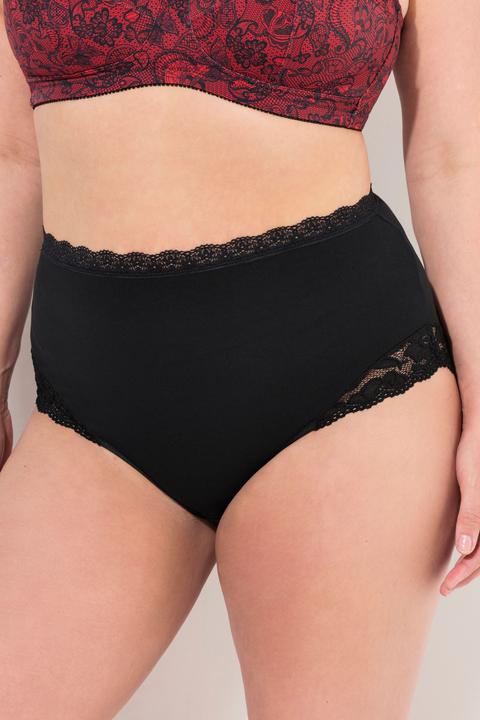 Produktbild Ulla Popken Maxislips, 3er-Pack, High Waist, Spitze, OEKO-TEX (54)