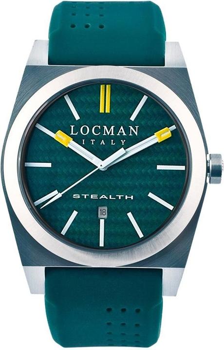 Locman Italy Herrenuhr Stealth Titanium/Edelstahl grün Ref. 0201 (Analoguhr, 42 mm)
