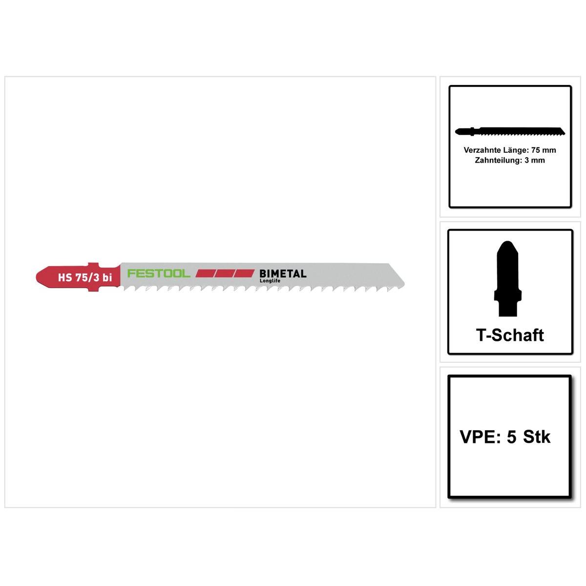 Thumbnail - Festool, Sägeblatt, Stichsägeblatt HS 75/3 BI/5