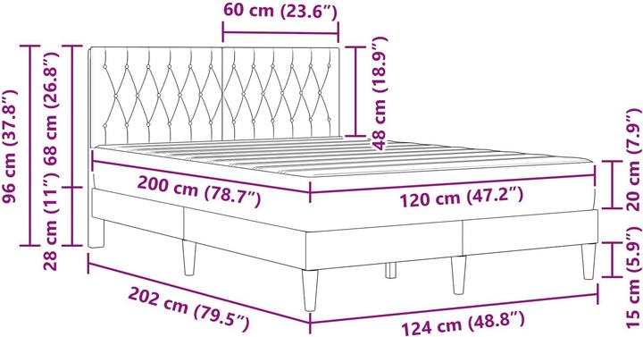 Image du produit vidaXL Modernes Bett (120 x 200 cm)