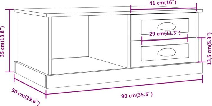Image du produit vidaXL Couchtisch (90 x 50 x 35 cm)