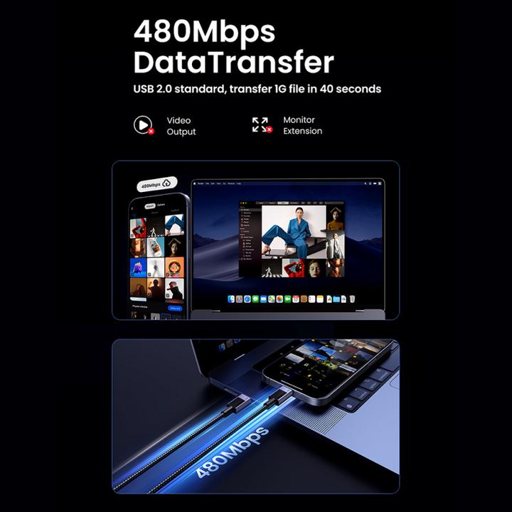Produktbild Ugreen USB C — USB C (2 m, USB 2.0, 240 W)