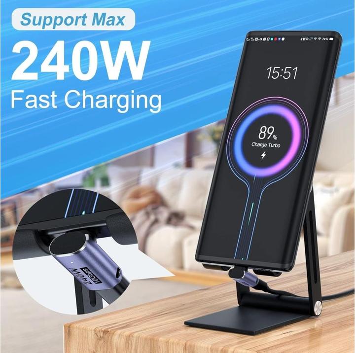 Immagine prodotto PowerGuard Adattatore USB-C ad angolo di 90 gradi su/giù USB4 40 Gbit/s 240W maschio/femmina (USB-C)