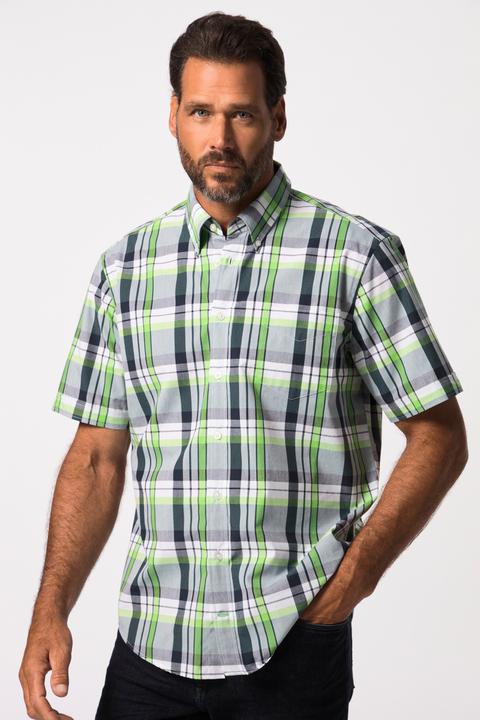 Produktbild JP1880 Karohemd, Halbarm, Buttondown-Kragen, Modern Fit (8XL)