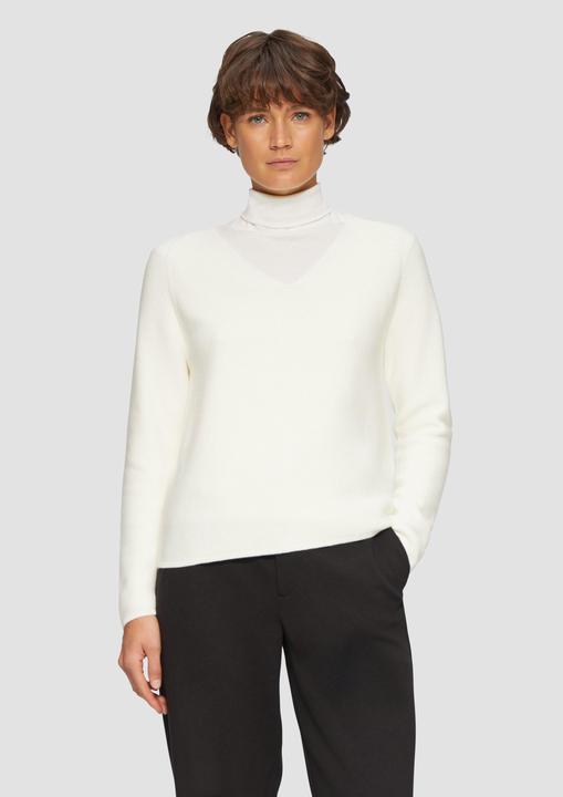 Produktbild S.Oliver Strickpullover Gerippter Strickpullover aus Baumwollmix mit V-Ausschnitt (40)