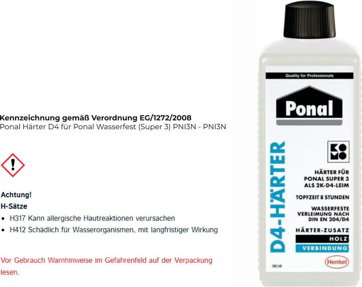 Actual product image Ponal D4 hardener 250ml (250 g)
