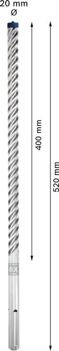 Actual product image Bosch Professional Zubehör EXPERT SDS max-8X hammer drill, 20 x 400 x 520 mm, 5 pieces (up to 20 millimetres)