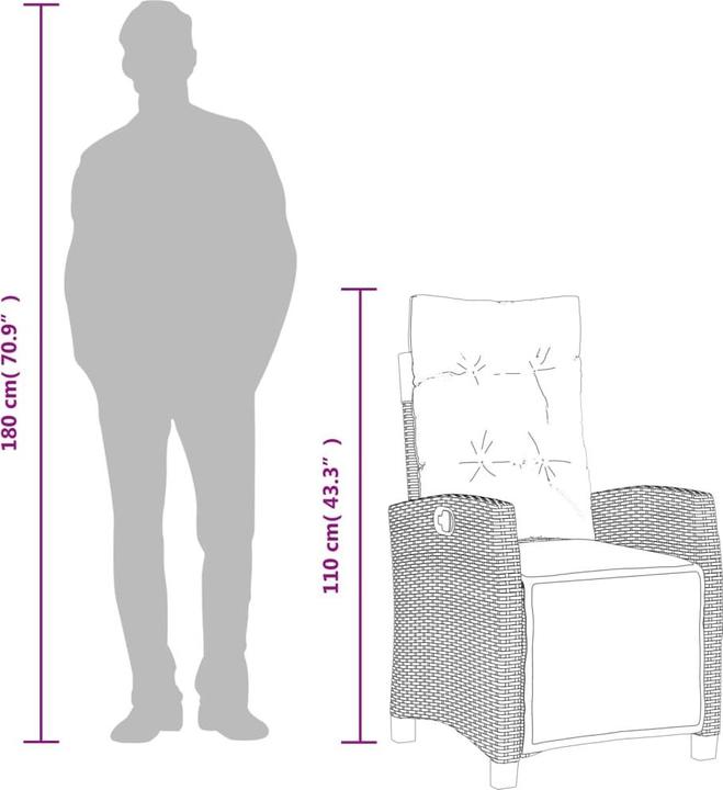 Produktbild vidaXL Gartensessel mit Fussteil 2 Stk. Verstellbar